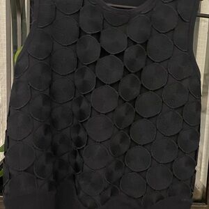 Ann Taylor Navy Blue Circles Women's Top